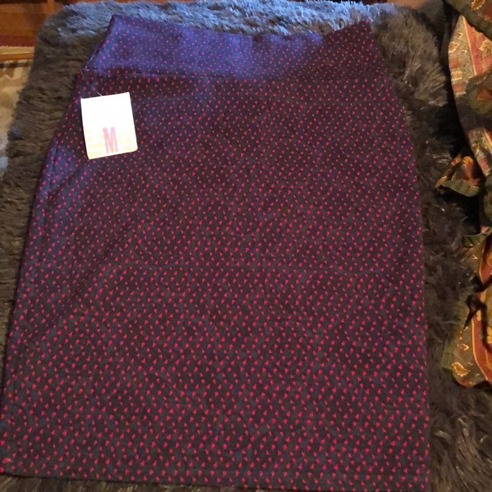 Very Cute LuLaRoe Cassie skirt.  Dark blue/dk pink